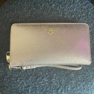 Tory Burch Metallic Rose Gold Continental Wallet